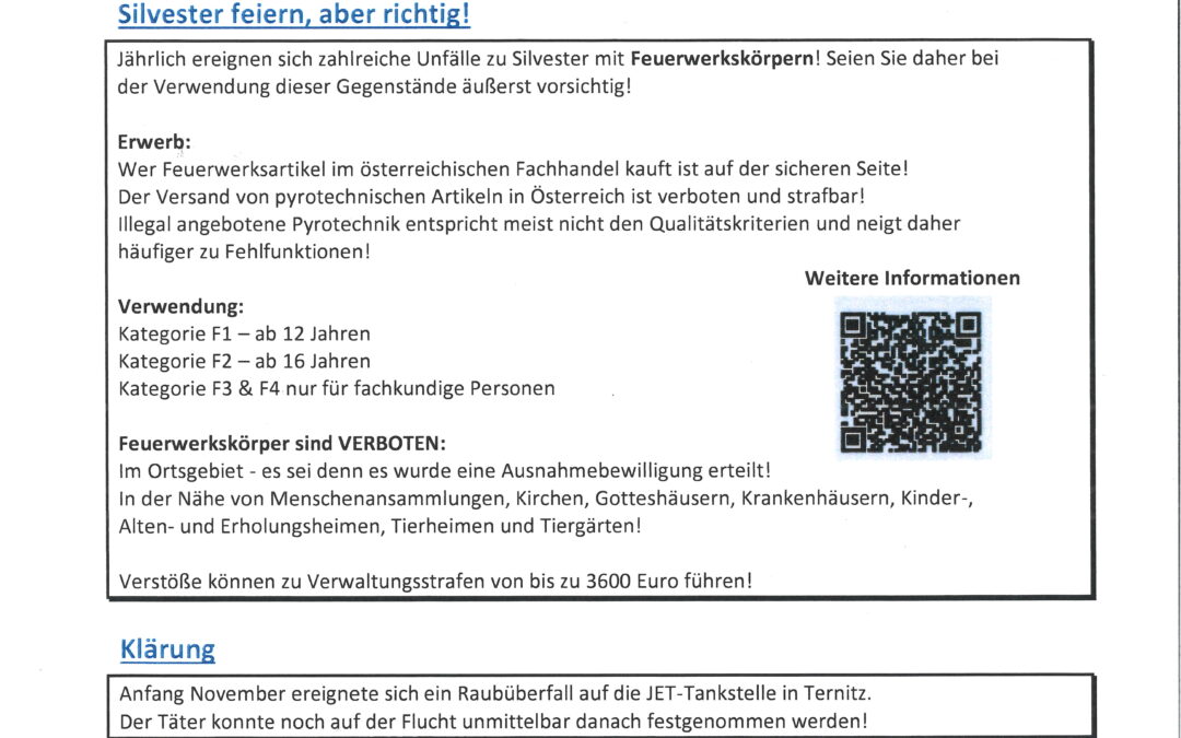 Wichtige Information vom Bezirkspolizeikommando